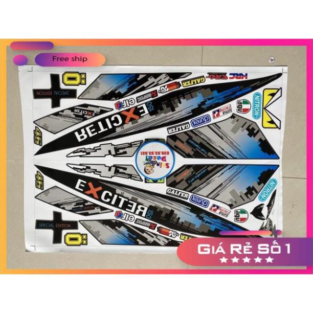FREE SHIP + QUÀ TẶNG Tem rời xe Exciter 150 thành phố dán xe xám