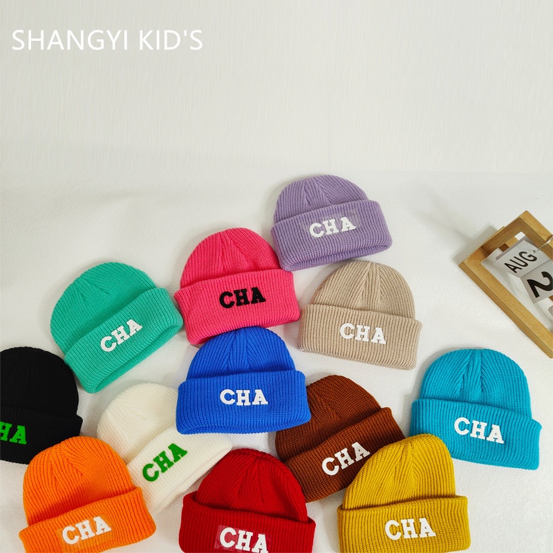 Mũ Len In Chữ Phong Cách Hàn Quốc Xinh Xắn Cho Bé