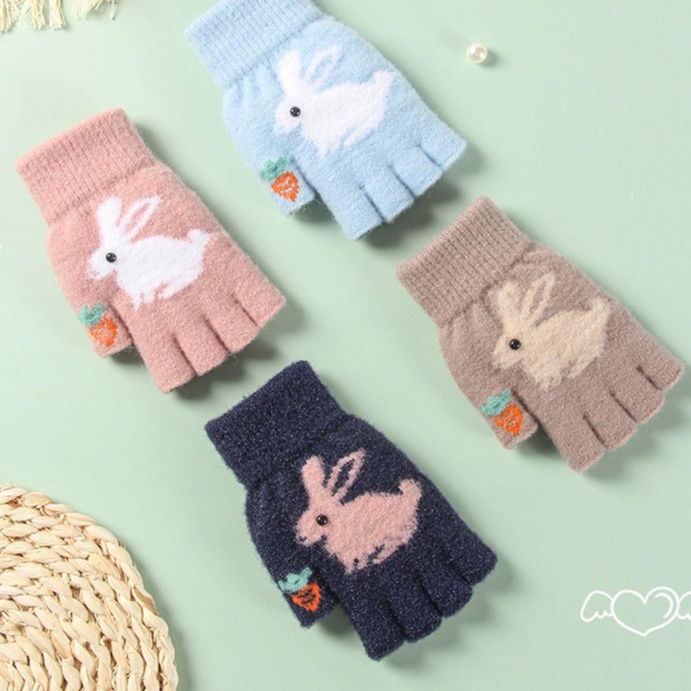 Găng Tay Dệt Kim Giữ Ấm Có Thể Chạm Màn Hình Cảm Ứng Dễ Thương