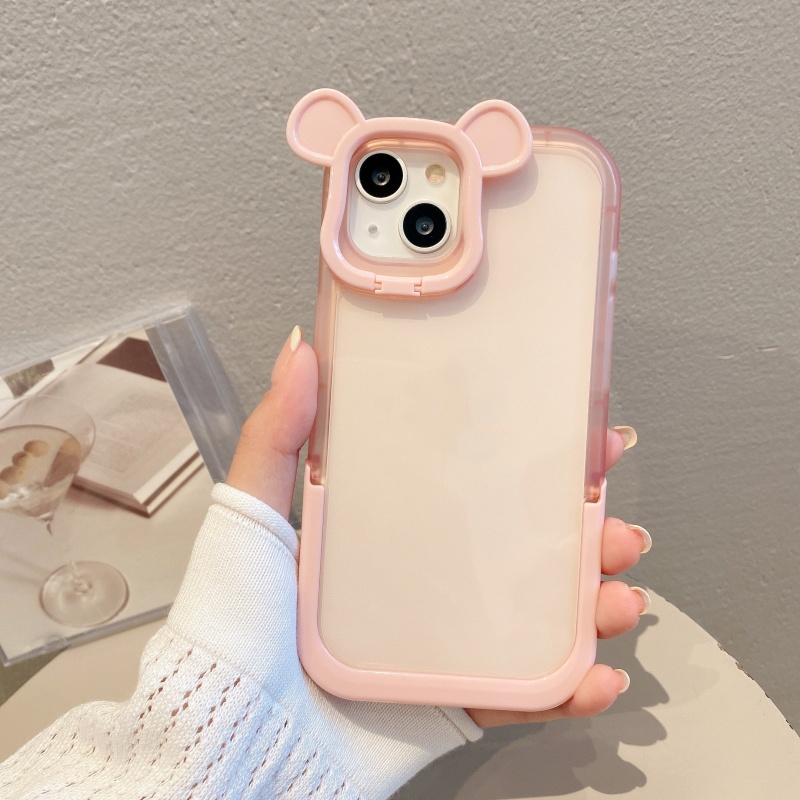 Ốp Điện Thoại Trong Suốt Họa Tiết Hoạt Hình Chú Gấu Dễ Thương Chống Sốc / Rơi Cho iPhone 14 13 12 11 Pro Max