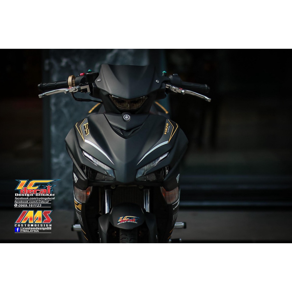 TEM RỜI mẫu Y16ZR vàng đồng cho Exciter 155 đen nhám - tem cao cấp không bay màu