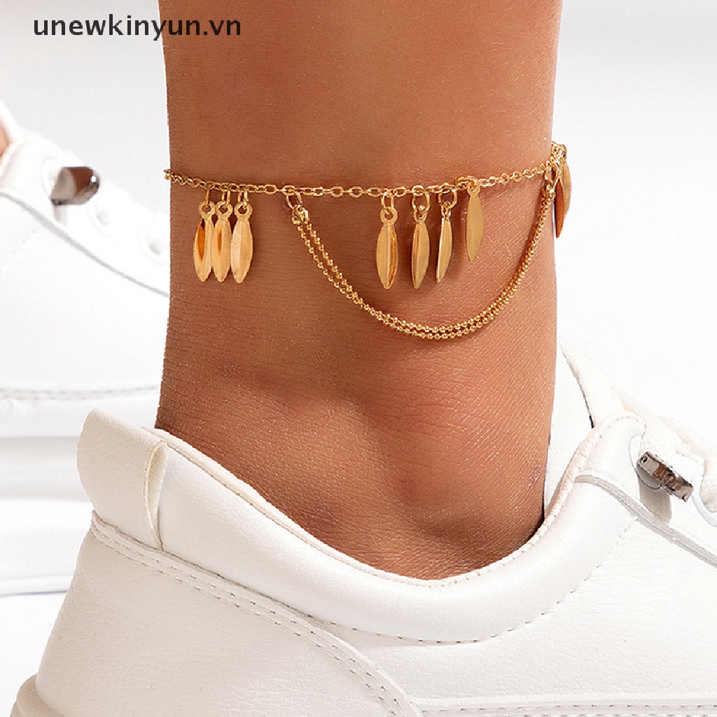 Lắc Chân Nhiều Lớp Hình Trái Tim Mặt Trăng Ngôi Sao Đơn Giản Thời Trang Mùa Hè Cho Nữ