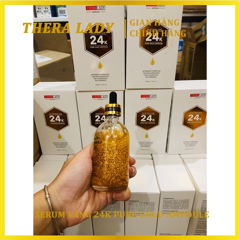 Serum Tinh Chất Gold 24K Pure Gold Ampoule Của Úc 100ml - Giúp Trắng Sáng Vạn Người Mê, Cho Da Mềm Mịn Tươi Sáng