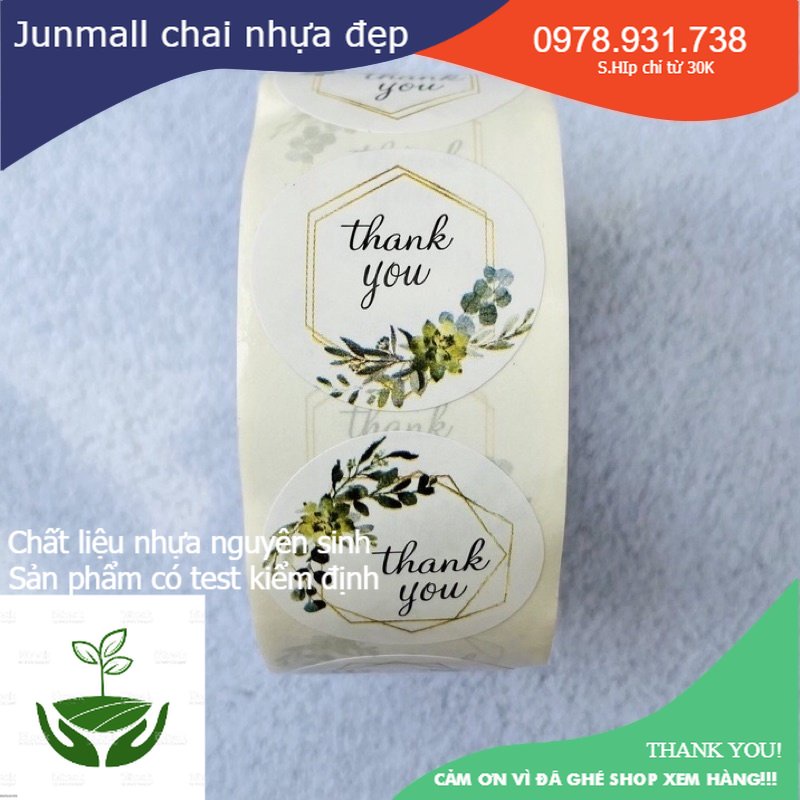 Cuộn 500 sticker thank you, tem nhãn dán tiện lợi