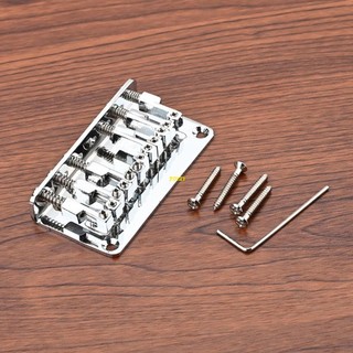 Youn Metal Guitar Fixed Hardtail Bridge Roller Saddle Bridge Replacement for 6-String Electric Guitar Bridge Tailpiece