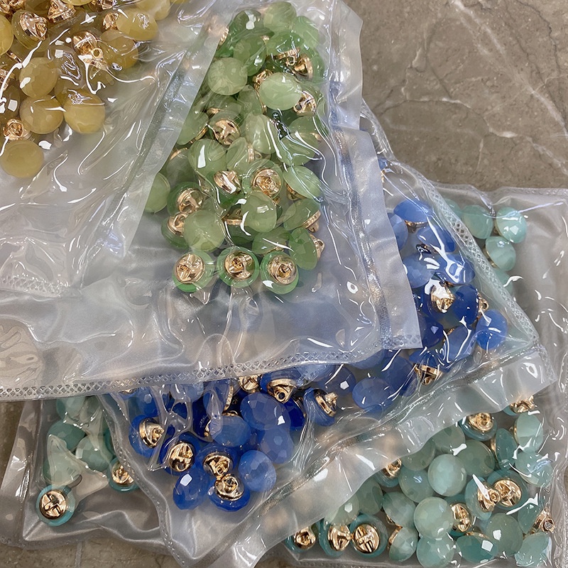 Set 5 Nút Kính 10mm Nhiều Màu Sắc Dùng Để May Áo Sơ Mi / Áo cardigan / Quần Áo diy