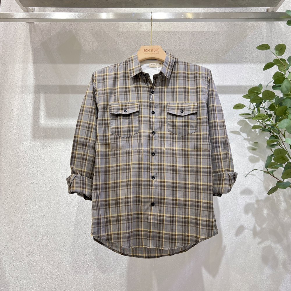 Áo Sơ Mi Nam Mẫu Caro Form Rộng Hai Túi BEACON DENIM Form Rộng Dễ Mang SMCRR416