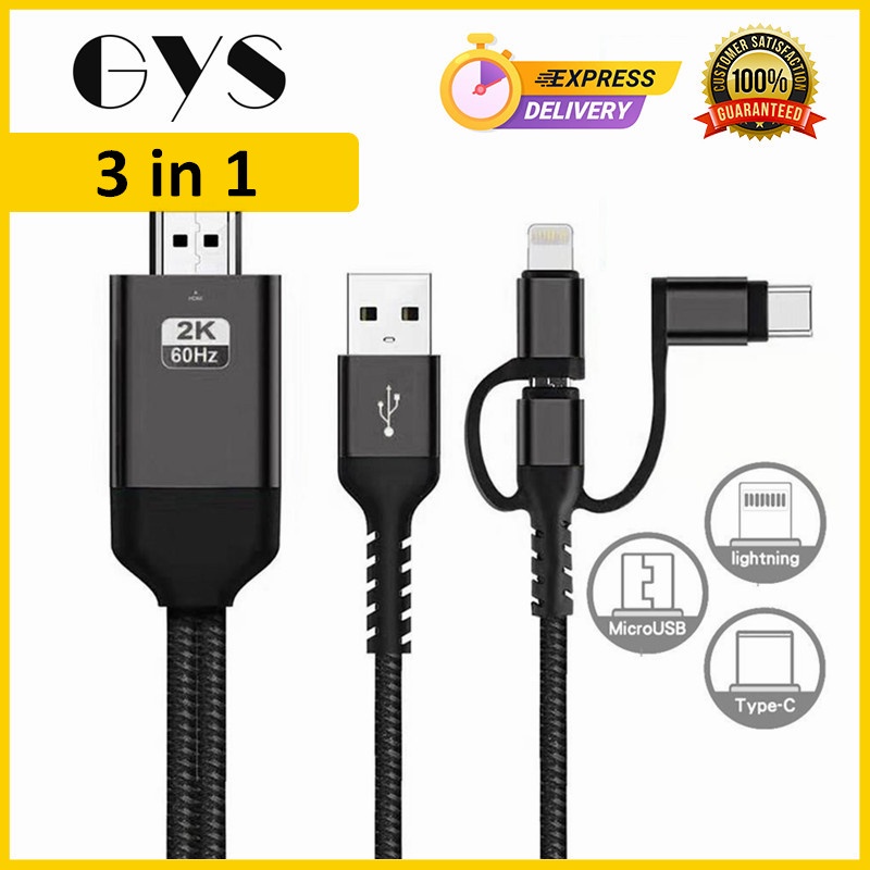 Dây kết nối mọi loại Điện thoại với Máy chiếu và Tivi (Samsung, Android, iPhone to HDMI)