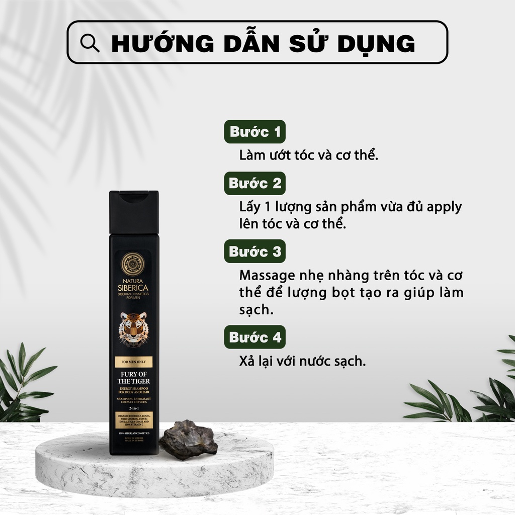 Bộ quà tặng nam giới Mãnh Liệt Natura Siberica Gel cạo râu Arctic Wolf 150ml &amp; Sữa tắm gội Fury of the Tiger 250ml