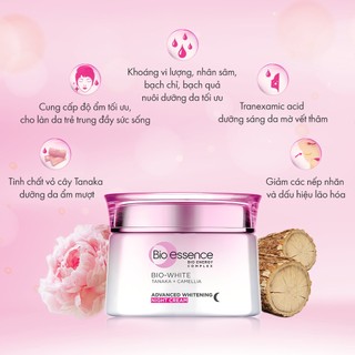 Hộp quà Bio-Essence White [Kem dưỡng đêm 50g và Sữa rửa mặt 100g]
