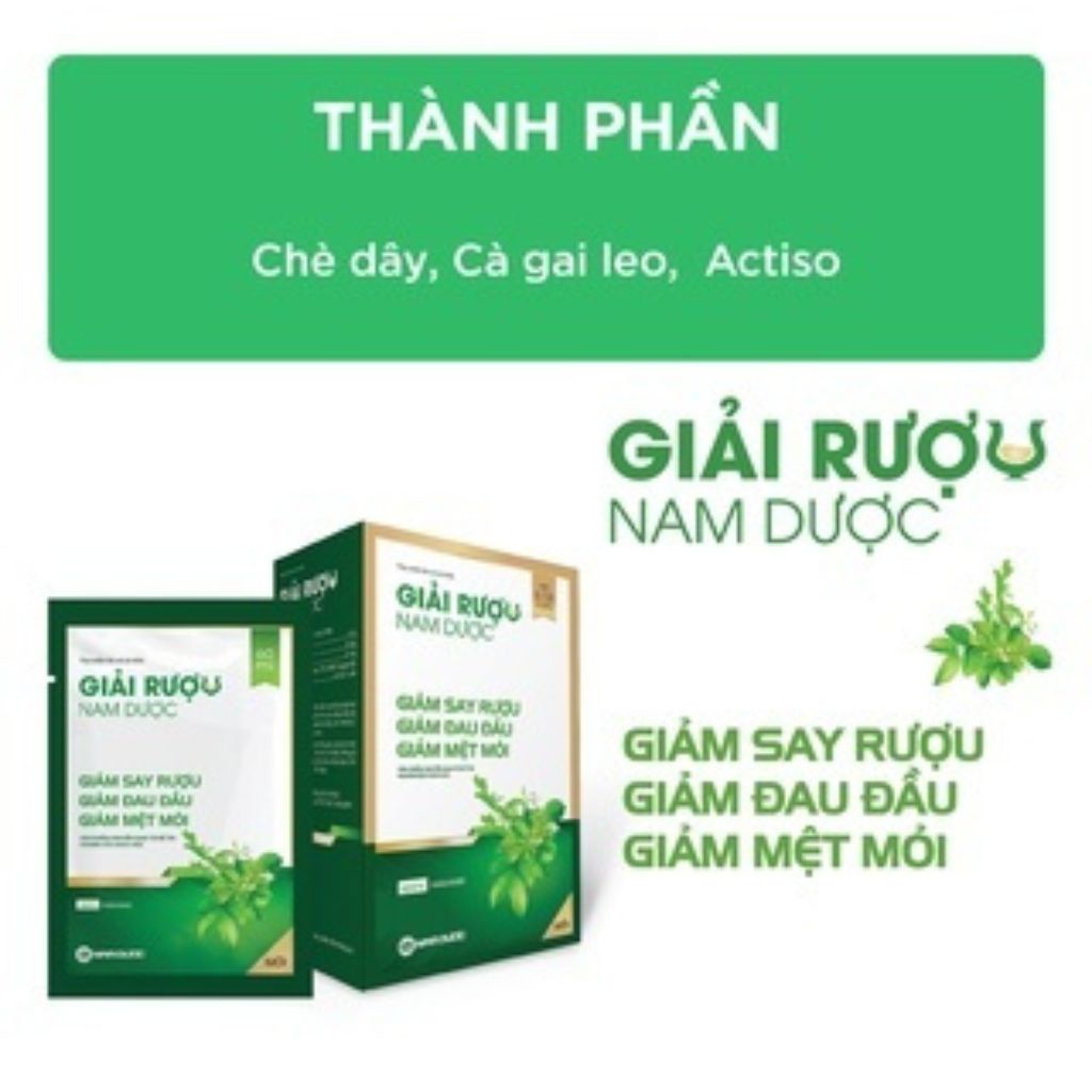 [Combo 3 hộp] Nước giải rượu Nam Dược hộp 6 túi x 60ml