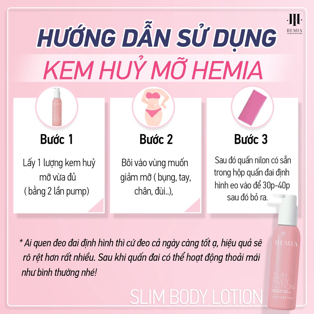 Kem Hủy Mỡ Hemia 100g đốt chay mỡ thừa săn chắc cơ thể  tác dụng giảm mỡ bụng - đùi - bắp tay