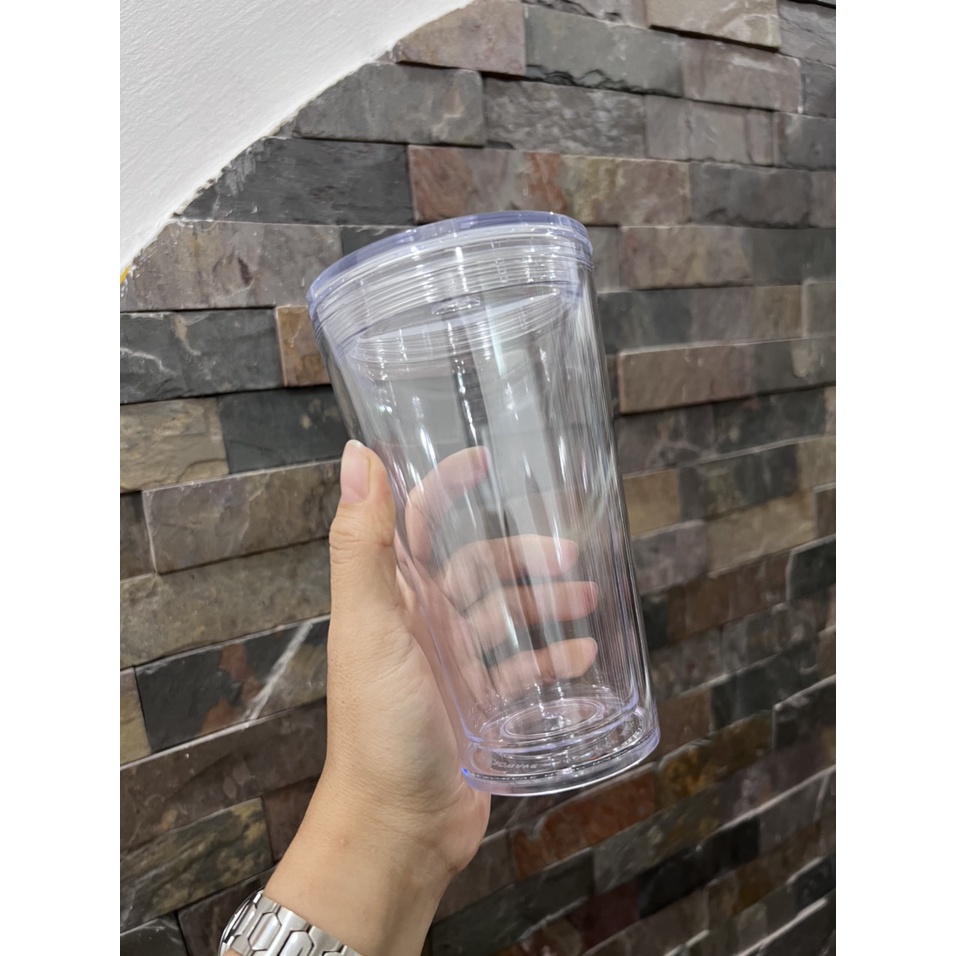 Ly nhựa hai lớp trong suốt 477ml