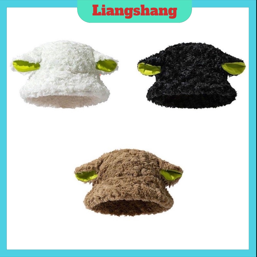 Mũ Cừu Xoăn 🌸FREESHIP🌸Nón bucket lông cừu Tai Bèo Kèm Tai Đáng Yêu Chất Len Dày Giữ Ấm Đầu Nhiều Màu Hot Trend
