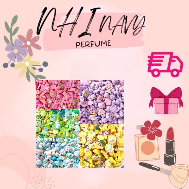 Set 100 charm/center làm slime, phụ kiện, dán ốp (có cả những mẫu ko có trong ảnh)♥