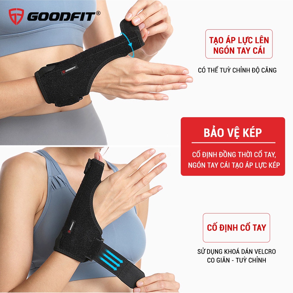 Băng nẹp ngón tay cái bảo vệ, hỗ trợ bong gân GoodFit GF305W nẹp cố định cổ tay thoáng khí