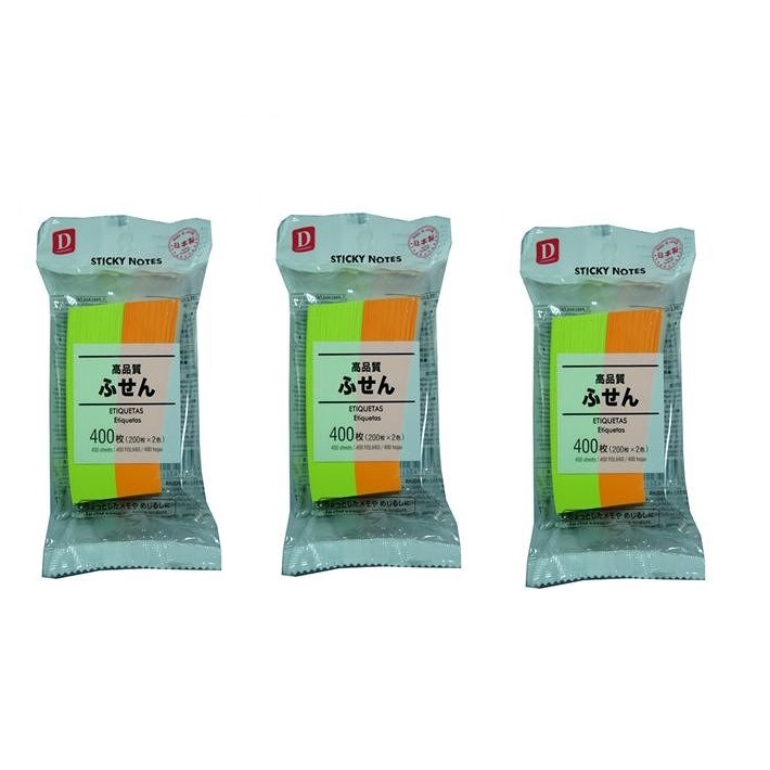 Daiso Giấy nhớ Sticky Notes-235 75X25Mm 400Sheets Melon Orange