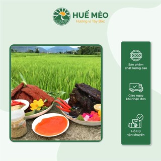 Combo 1kg thịt trâu gác bếp + 1kg thịt lợn gác bếp sơn la thơm ngon đặc sản tây bắc tặng chẩm chéo - huế mèo