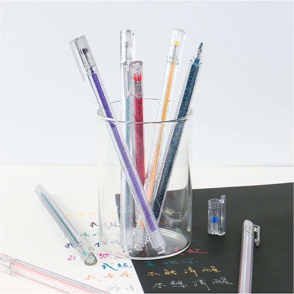 Set 8 Bút Mực Nước Ánh Kim Nhiều Màu Sắc