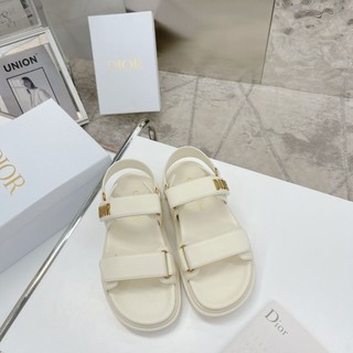Sandal hở ngón đế bằng 22ss có khóa dán in logo chữ thời trang dành cho nữ
