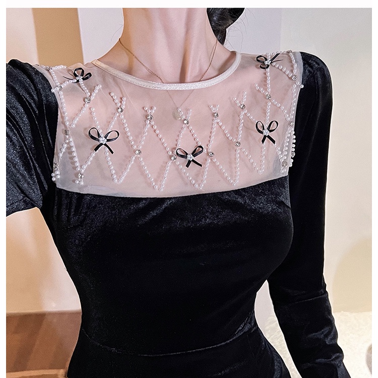 Áo Nữ Tay Dài Đính Nơ Thời Trang Quyến Rũ