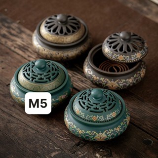   Lư xông gốm  cao cấp mẫu họa tiết - Lư hương đốt trầm - Hương Sạch Thần Kinh - Hương Huế - Đặc sản Xứ Huế 