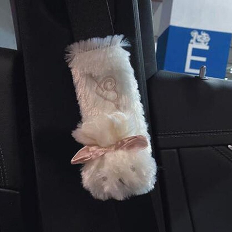 Combo Gối Tựa Đầu Tựa Lưng Và Đệm Vai Gắn Ghế Ô Tô Xe Hơi Bằng Bông Hình Thỏ Đáng Yêu Mềm Mượt