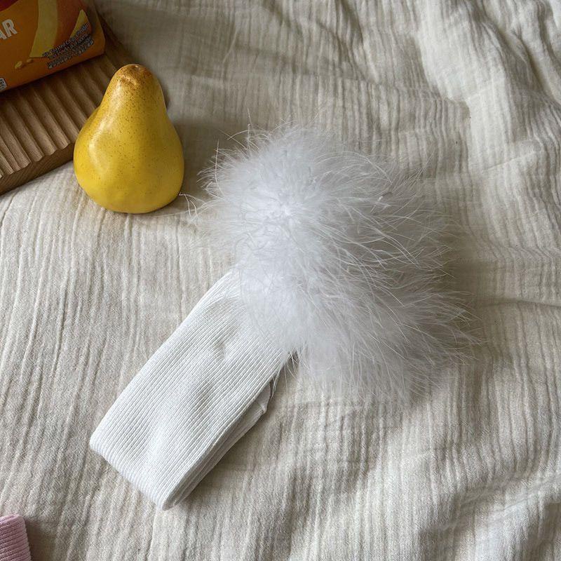 Vớ cotton Phối Ren Lông Vũ Thời Trang Thu Đông Cho Bé Gái