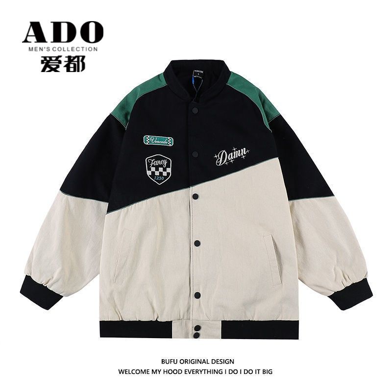 Ado Áo Khoác Bóng Chày Đồng Phục Đua Xe Phong Cách Retro Mỹ Thời Trang Xuân Thu Cho Nam