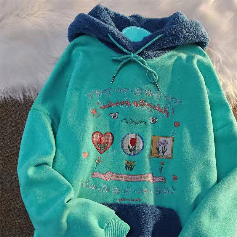 Áo Hoodie Cao Cấp Lót Lông Cừu Dày Phong Cách Mới