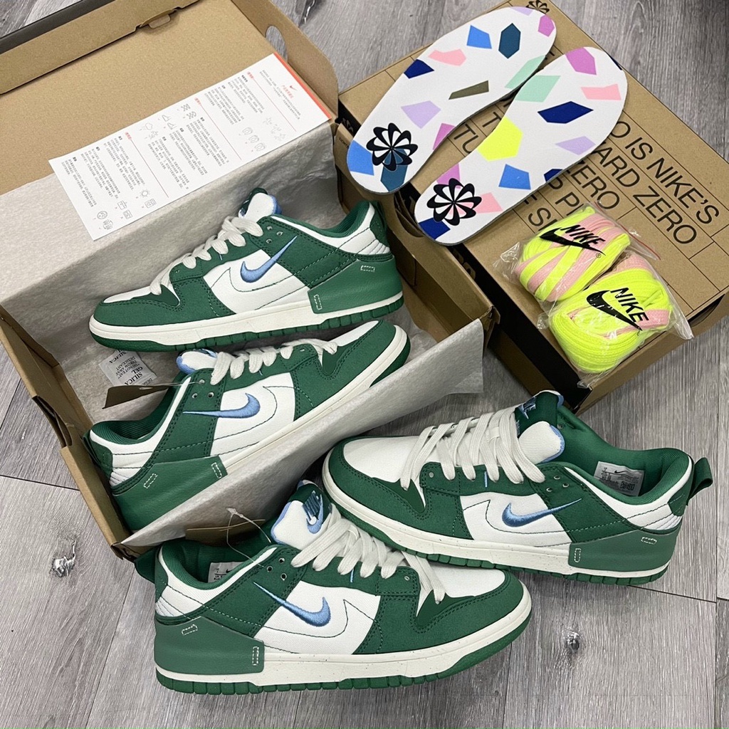 Giày Nike SB dunk 2022 Low Green White xanh lá phối trắng chất da lộn cao cấp full box