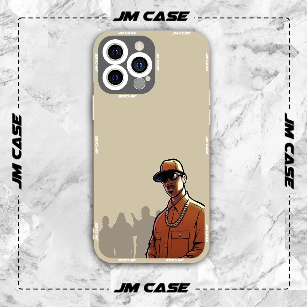 Ốp lưng iphone samsung xiaomi oppo cạnh vuông JMCase GTA5 Nhân Vật Game