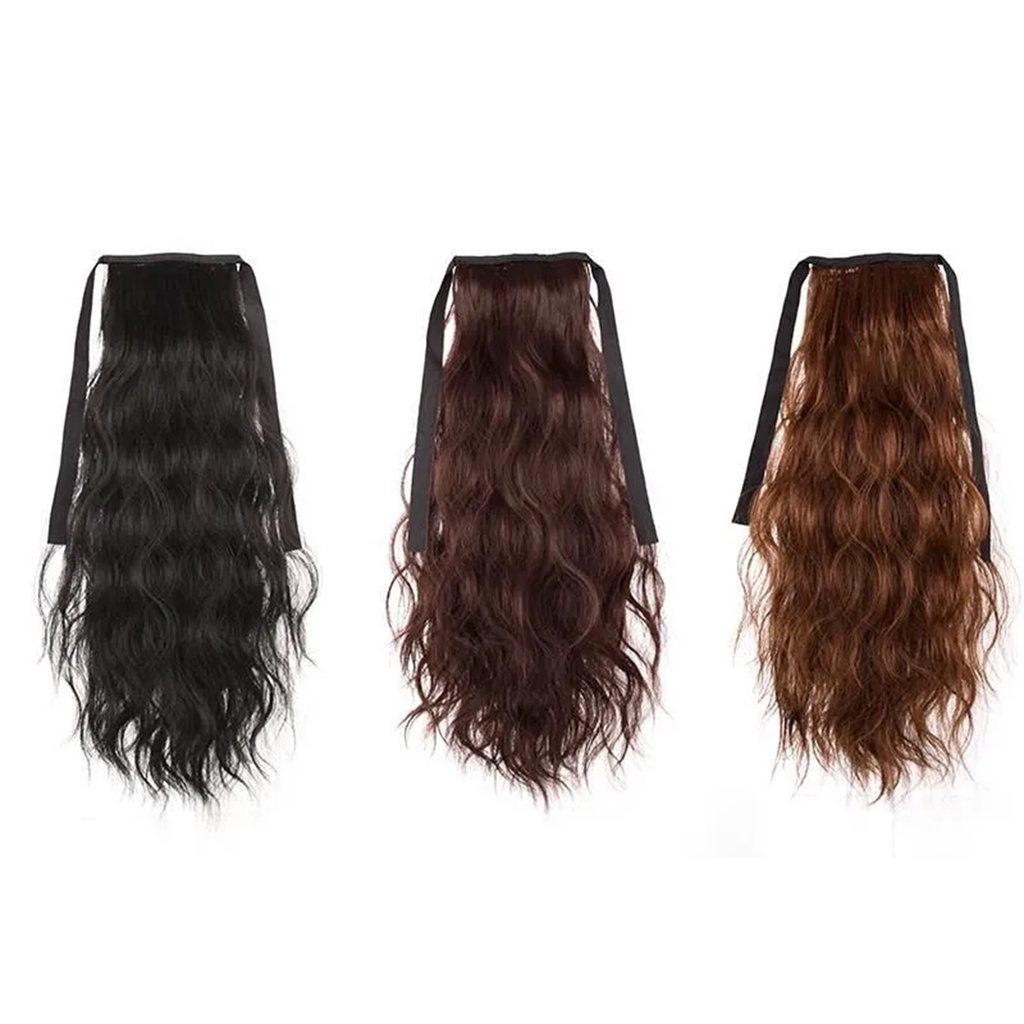 [beautymart] Tóc Giả Nhuộm Tóc Đuôi Ngựa Tự Nhiên Bằng Lụa Xoăn Dài Mềm Mịn Chịu Nhiệt Độ Cao Thoải Mái Dùng Tại Nhà