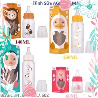 Bình sữa agi, bình sữa cổ hẹp nhựa pp 60ml - 140ml - 250ml