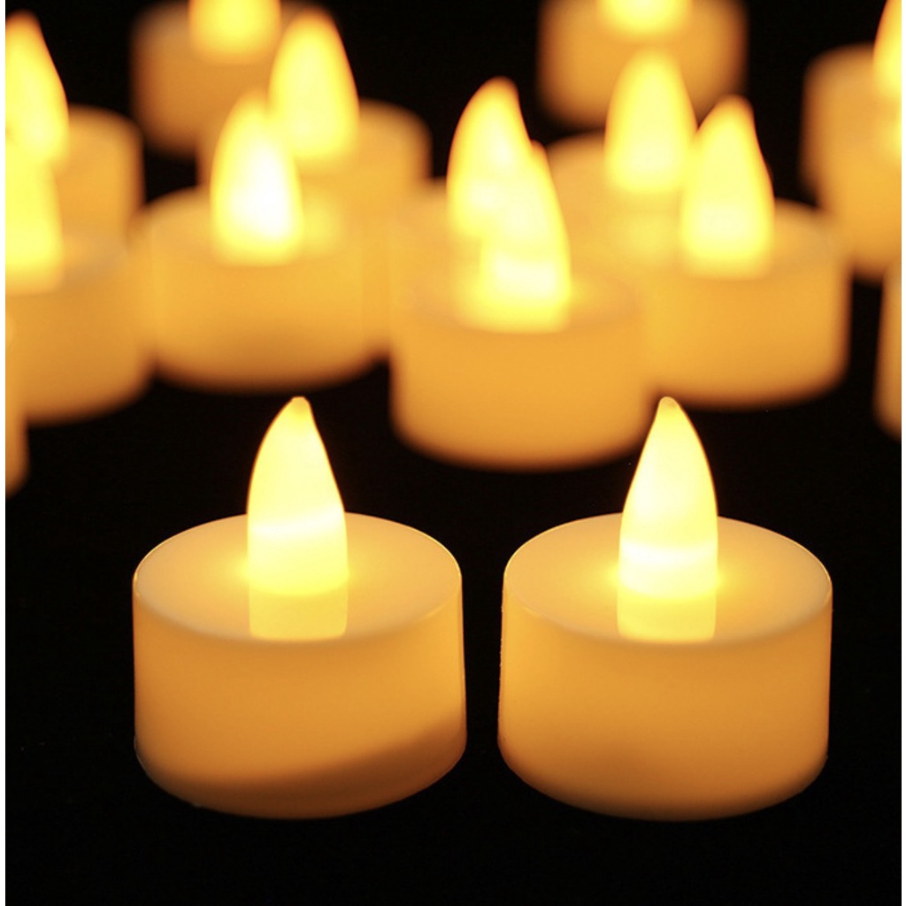 Nến điện tử tealight có sẵn pin - Trang trí sinh nhật , decor quán cafe , tỏ tình lãng mạng
