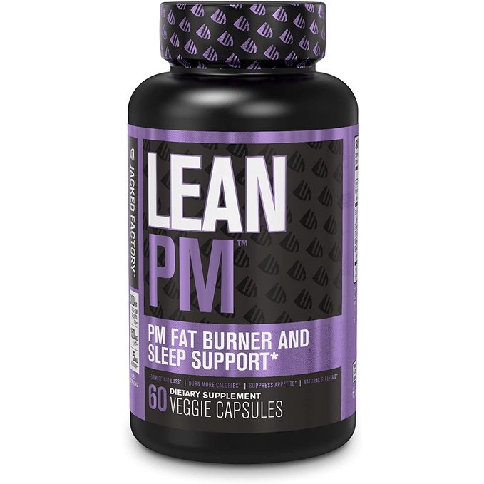 Jacked Factory Lean PM Night Time Fat Burner viên hỗ trợ giấc ngủ và ức chế sự thèm ăn cho nam, nữ
