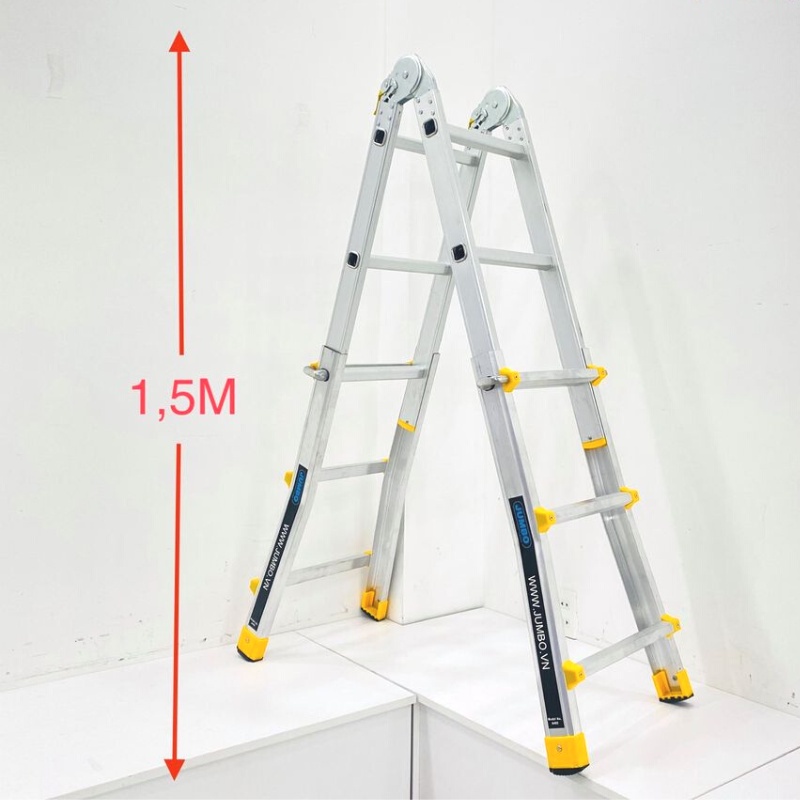 Thang nhôm gấp trượt chữ A mở rộng Sumika SKM403 &amp; Jumbo A403 tải trọng 300kg bảo hành 2 năm, thang sửa chữa điện lạnh