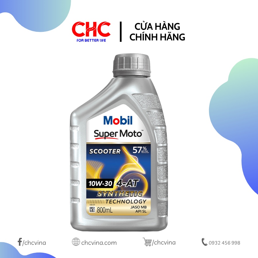 Dầu nhớt xe tay ga Mobil Scooter 10W30 0.8L chạy 2000km