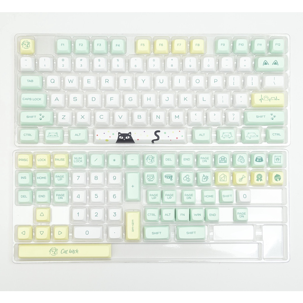 135 Phím Weird Cat Keycaps QSA Profile hoạt hình dễ thương PBT Dye Sub Bàn phím cơ học Keycap