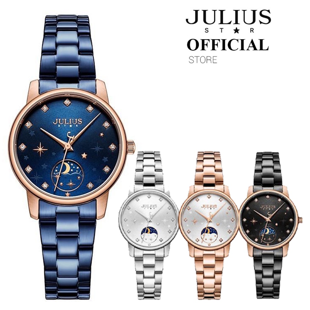 Julius Official | Đồng hồ nữ Julius  Star JS-029 kính Sapphire dây inox size 29