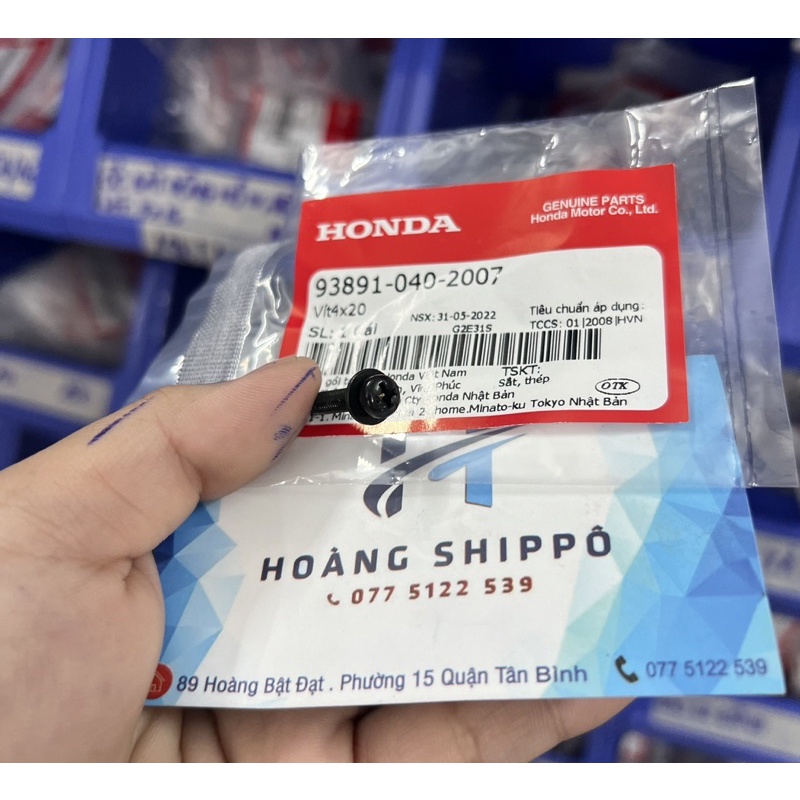 Vít 4x20 , ốc bắt đầu đèn , mặt nạ wave chính hãng honda