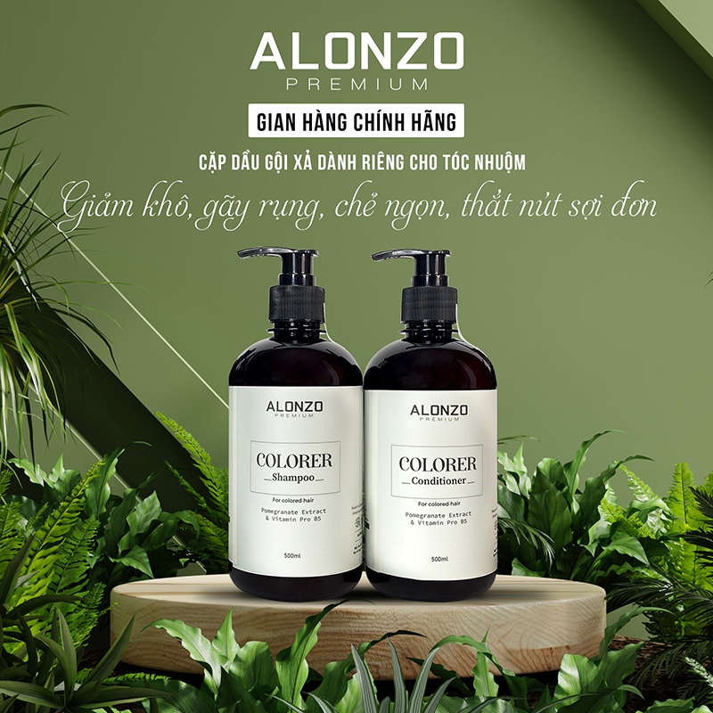 COMBO Gội Xả Australia ALONZO Chăm Sóc Tóc Nhuộm, giữ màu tóc, giúp tóc xuôn mượt ALONZO COLORER 500ml