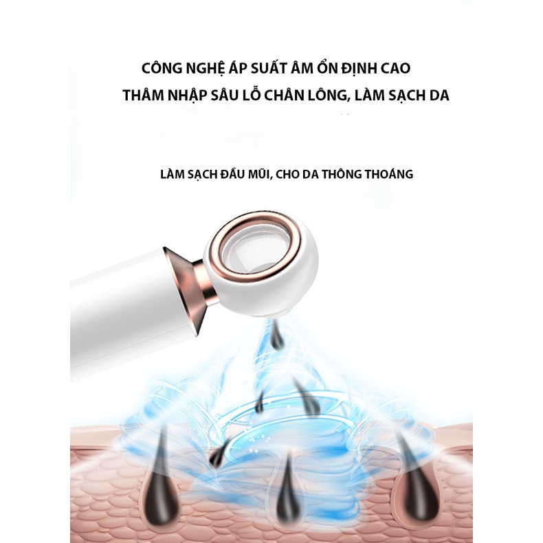 Máy hút mụn 3 chức năng tích hợp đèn led, hút sạch mụn, giúp sạch da và trắng sáng 1 cách tự nhiên.