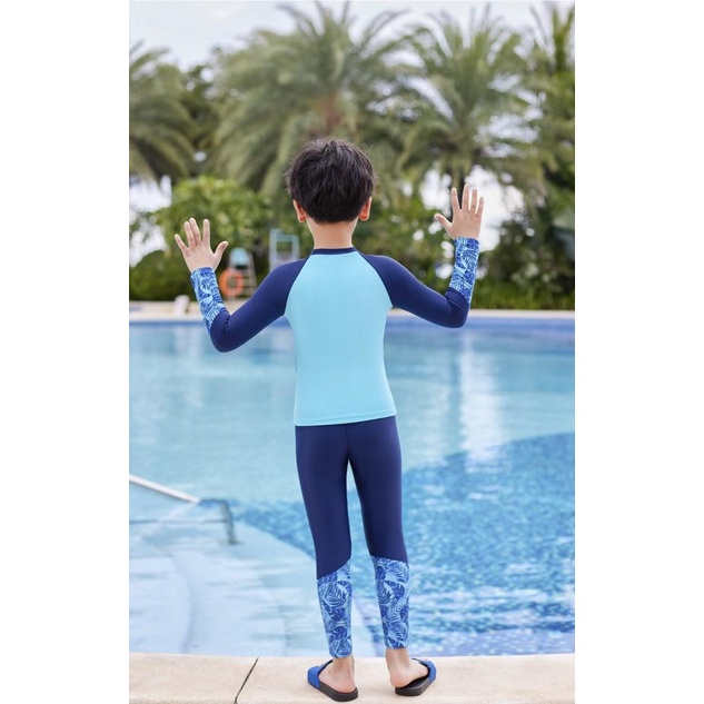 Đồ bơi trẻ em, đồ bơi bé gái, đồ bơi bé trai | tay dài quần dài chống nắng có size lớn 40kg
