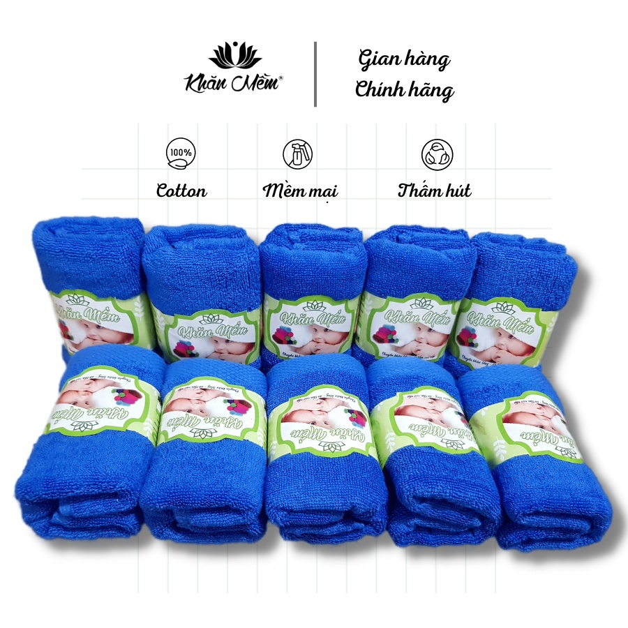 Khăn Mặt Cao Cấp Khăn Mềm 100% Cotton, Dày Dặn Mềm Mịn, Không Ra Màu, Không Sổ Lông, Thấm Hút Nước Tốt