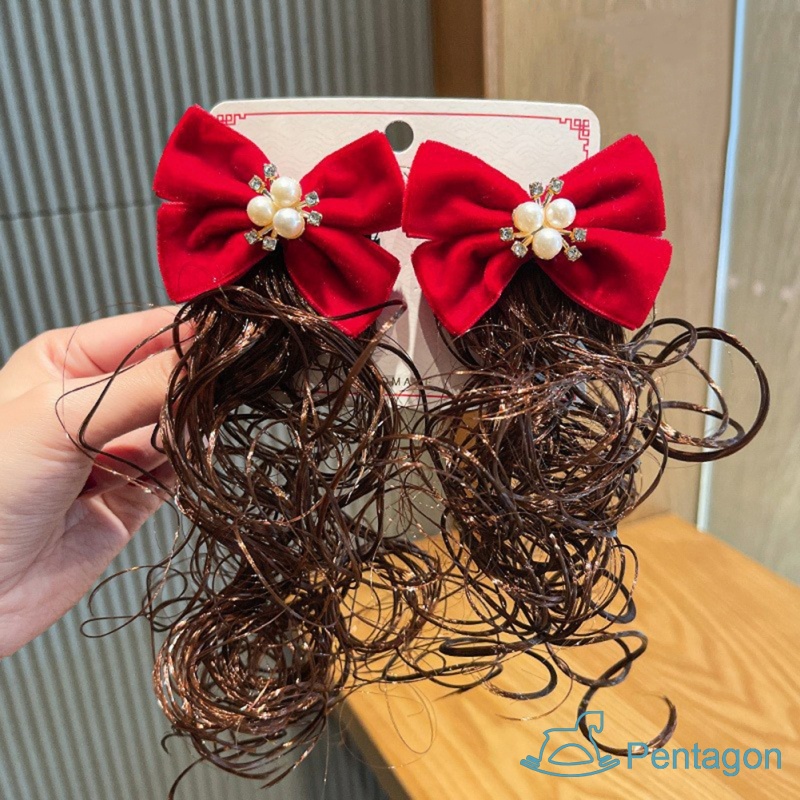 Kẹp Tóc Đính Nơ Phong Cách Trung Hoa Năm Mới Cho Bé Gái