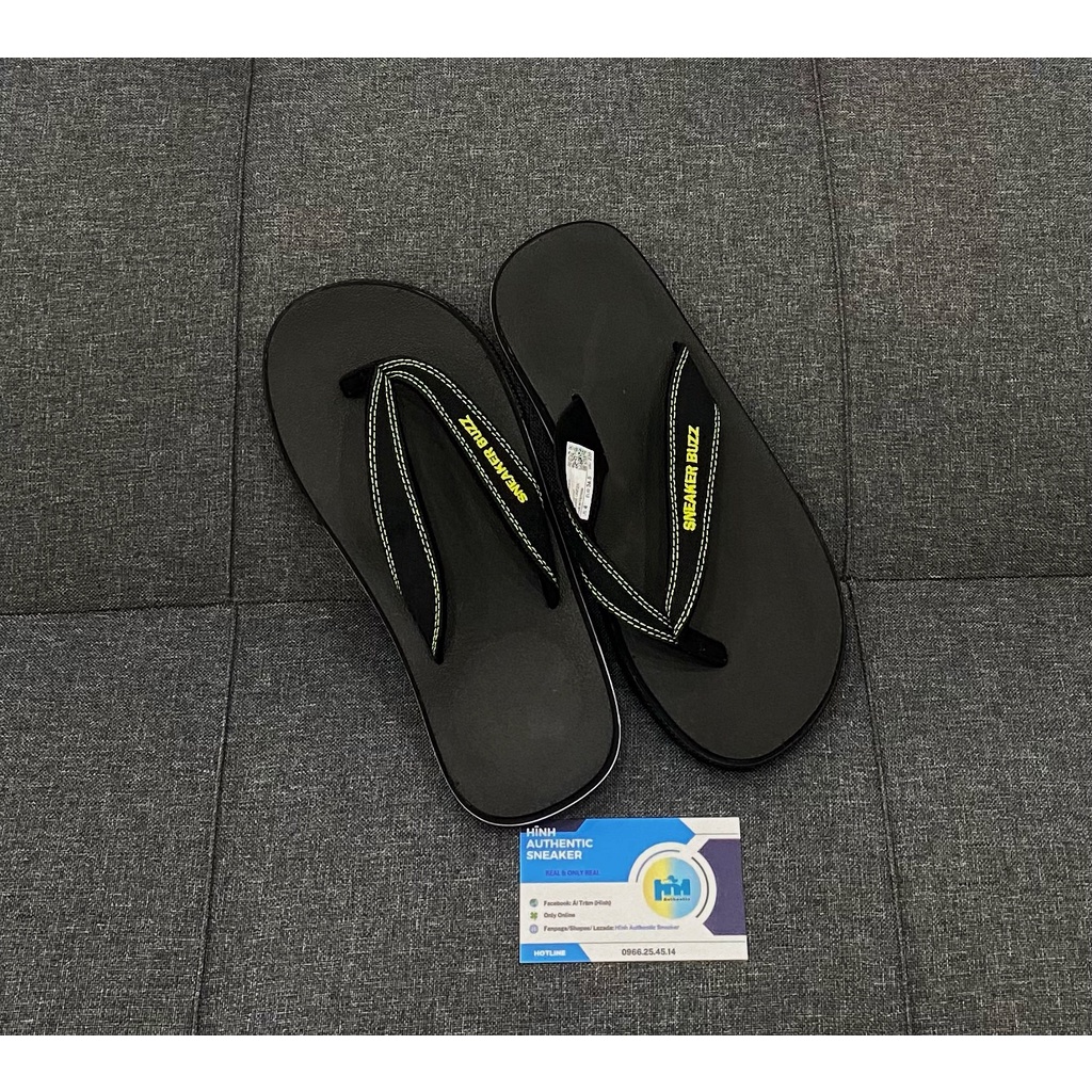 New - Dép Sneaker Buzz đen quai đen xỏ ngón chính hãng - 1SB0005