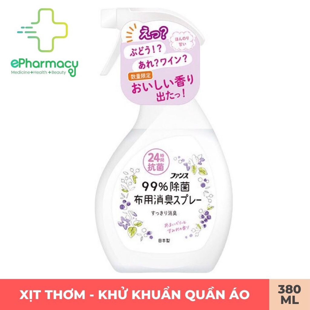 Xịt thơm và khử khuẩn quần áo hương hoa Daiichi Nhật Bản [380ml]