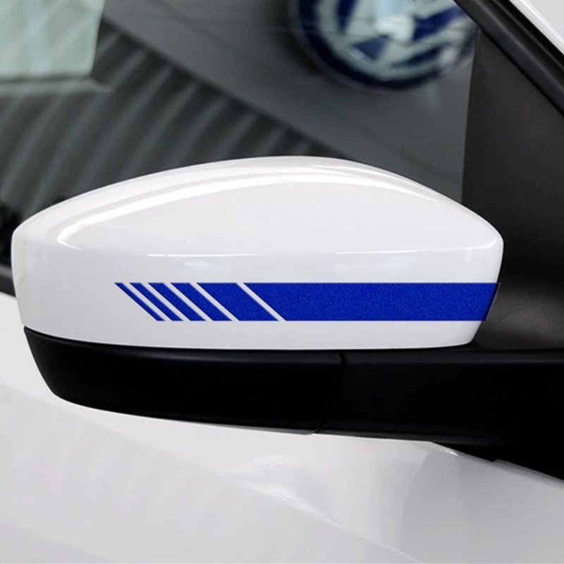 Đề Can Dán Kính Chiếu Hậu Xe Hơi Tự Dính Họa Tiết Kẻ Sọc Nhiều Màu Sắc Cá Tính Thời Trang