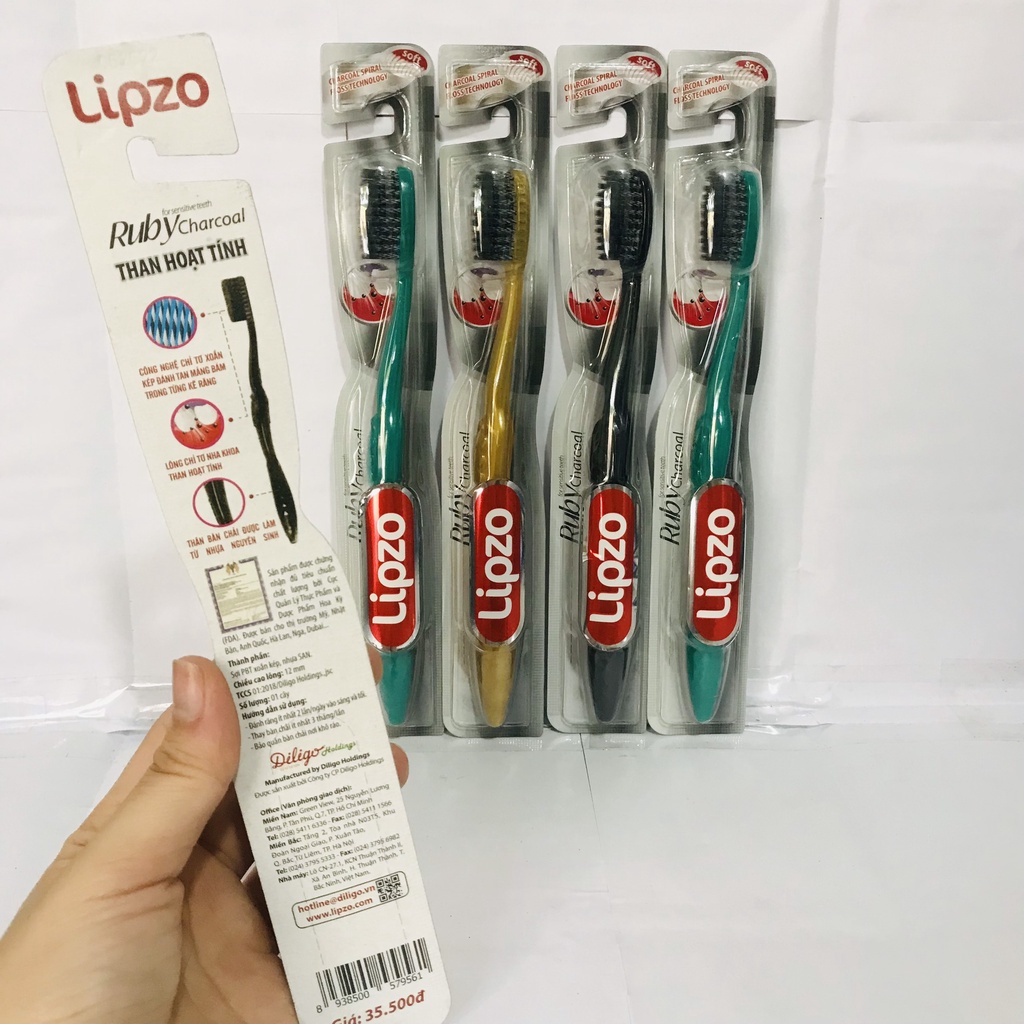 Bàn Chải Đánh Răng Lipzo Ruby Charcoal Dành Cho Nhạy Cảm